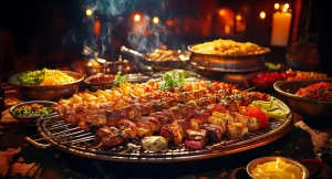 All kinds of kebabs and barbecue